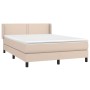 Cama box spring con colchón cuero sintético capuchino 140x190cm de , Camas y somieres - Ref: Foro24-3130720, Precio: 490,15 €...