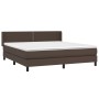 Cama box spring con colchón cuero sintético marrón 180x200 cm de , Camas y somieres - Ref: Foro24-3130736, Precio: 572,80 €, ...