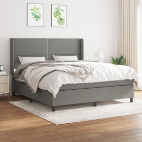 Box spring bed with dark gray fabric mattress 180x200 cm by , Beds and slatted bases - Ref: Foro24-3131370, Price: 610,22 €, ...