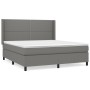 Cama box spring con colchón tela gris oscuro 180x200 cm de , Camas y somieres - Ref: Foro24-3131370, Precio: 592,99 €, Descue...