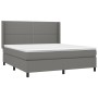 Box spring bed with dark gray fabric mattress 180x200 cm by , Beds and slatted bases - Ref: Foro24-3131370, Price: 609,59 €, ...