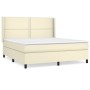 Cama box spring con colchón cuero sintético crema 160x200 cm de , Camas y somieres - Ref: Foro24-3132449, Precio: 585,92 €, D...