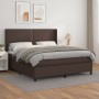 Cama box spring con colchón cuero sintético marrón 180x200 cm de , Camas y somieres - Ref: Foro24-3132456, Precio: 650,21 €, ...