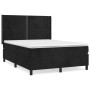 Cama box spring con colchón terciopelo negro 140x190 cm de , Camas y somieres - Ref: Foro24-3132617, Precio: 520,19 €, Descue...