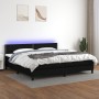 Box spring bed mattress and LED lights black fabric 200x200 cm by , Beds and slatted bases - Ref: Foro24-3133103, Price: 563,...