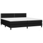 Boxspringbettmatratze und LED-Leuchten aus schwarzem Stoff 200x200 cm von , Betten und Lattenroste - Ref: Foro24-3133103, Pre...