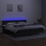 Boxspringbettmatratze und LED-Leuchten aus schwarzem Stoff 200x200 cm von , Betten und Lattenroste - Ref: Foro24-3133103, Pre...