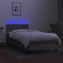 Box spring bed with mattress and taupe gray LED lights 80x200 cm by , Beds and slatted bases - Ref: Foro24-3133433, Price: 28...