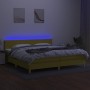 Cama box spring con colchón y LED tela verde 200x200 cm de , Camas y somieres - Ref: Foro24-3133588, Precio: 585,65 €, Descue...