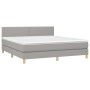 Box spring bed with fabric mattress and light gray LED 180x200 cm by , Beds and slatted bases - Ref: Foro24-3133653, Price: 5...