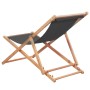 Klappbarer Strandstuhl aus grauem Stoff und Holzstruktur von vidaXL, Gartenstühle - Ref: Foro24-44001, Preis: 55,03 €, Rabatt: %