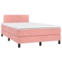 Cama box spring colchón y LED terciopelo rosa 120x200 cm de , Camas y somieres - Ref: Foro24-3134338, Precio: 403,60 €, Descu...