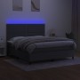 Cama box spring colchón y luces LED tela gris oscuro 180x200 cm de , Camas y somieres - Ref: Foro24-3134814, Precio: 594,24 €...