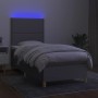 Box spring bed mattress and LED lights light gray fabric 80x200 cm by , Beds and slatted bases - Ref: Foro24-3135309, Price: ...