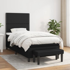 Box spring bed with black fabric mattress 90x200 cm by , Beds and slatted bases - Ref: Foro24-3136487, Price: 348,99 €, Disco...