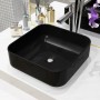 Square black ceramic washbasin 38x38x13.5 cm by vidaXL, Sinks - Ref: Foro24-142733, Price: 73,24 €, Discount: %