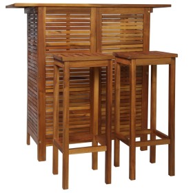 Set mesa de bar y sillas 3 piezas de madera de acacia maciza de vidaXL, Conjuntos de jardín - Ref: Foro24-44008, Precio: 272,...