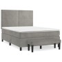 Cama box spring con colchón terciopelo gris claro 140x190 cm de , Camas y somieres - Ref: Foro24-3137779, Precio: 589,14 €, D...