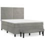 Box spring bed with light gray velvet mattress 140x200 cm by , Beds and slatted bases - Ref: Foro24-3137785, Price: 548,63 €,...