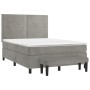 Cama box spring con colchón terciopelo gris claro 140x200 cm de , Camas y somieres - Ref: Foro24-3137785, Precio: 533,59 €, D...