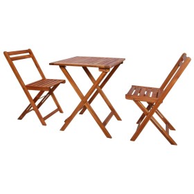 Klappbarer Bistrotisch und Stühle 3-teilig aus massivem Akazienholz von vidaXL, Gartensets - Ref: Foro24-44015, Preis: 109,99...