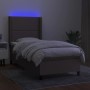 Box spring bed with mattress and taupe gray LED lights 80x200 cm by , Beds and slatted bases - Ref: Foro24-3138193, Price: 35...