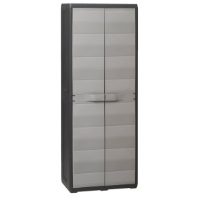 Garden cabinet with 3 shelves in black and gray by vidaXL, Lockers and storage cabinets - Ref: Foro24-43703, Price: 134,64 €,...