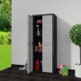 Garden cabinet with 3 shelves in black and gray by vidaXL, Lockers and storage cabinets - Ref: Foro24-43703, Price: 134,64 €,...