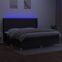 Boxspringbettmatratze und LED-Leuchten aus schwarzem Stoff 200x200 cm von , Betten und Lattenroste - Ref: Foro24-3138823, Pre...