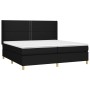 Boxspringbettmatratze und LED-Leuchten aus schwarzem Stoff 200x200 cm von , Betten und Lattenroste - Ref: Foro24-3138823, Pre...