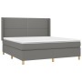 Boxspringbettmatratze und LED-Leuchten dunkelgrauer Stoff 180x200 cm von , Betten und Lattenroste - Ref: Foro24-3138814, Prei...