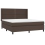 Cama box spring colchón y LED cuero sintético marrón 180x200 cm de , Camas y somieres - Ref: Foro24-3139340, Precio: 661,65 €...