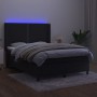 Box spring bed with mattress and LED black velvet 140x190 cm by , Beds and slatted bases - Ref: Foro24-3139501, Price: 521,53...