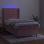 Box spring bed with mattress and LED pink velvet 100x200 cm by , Beds and slatted bases - Ref: Foro24-3139492, Price: 386,53 ...