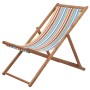 Silla de playa plegable tela y estructura de madera multicolor de vidaXL, Sillas de jardín - Ref: Foro24-44002, Precio: 57,31...