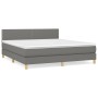 Box spring bed with dark gray fabric mattress 180x200 cm by , Beds and slatted bases - Ref: Foro24-3140554, Price: 514,12 €, ...