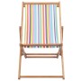 Folding beach chair fabric and multicolored wooden structure by vidaXL, Garden chairs - Ref: Foro24-44002, Price: 65,32 €, Di...