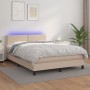 Boxspringbett LED-Matratze Kunstleder Cappuccino 140x190cm von , Betten und Lattenroste - Ref: Foro24-3134164, Preis: 491,32 ...