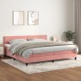 Box spring bed with pink velvet mattress 200x200 cm by , Beds and slatted bases - Ref: Foro24-3141268, Price: 550,25 €, Disco...