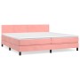 Box spring bed with pink velvet mattress 200x200 cm by , Beds and slatted bases - Ref: Foro24-3141268, Price: 550,25 €, Disco...