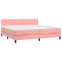 Box spring bed with pink velvet mattress 200x200 cm by , Beds and slatted bases - Ref: Foro24-3141268, Price: 550,25 €, Disco...