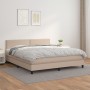 Cama box spring con colchón cuero sintético capuchino 160x200cm de , Camas y somieres - Ref: Foro24-3141076, Precio: 464,77 €...