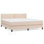 Box spring bed with cappuccino synthetic leather mattress 160x200cm by , Beds and slatted bases - Ref: Foro24-3141076, Price:...