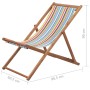 Folding beach chair fabric and multicolored wooden structure by vidaXL, Garden chairs - Ref: Foro24-44002, Price: 65,32 €, Di...