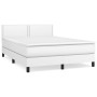 Cama box spring con colchón cuero sintético blanco 140x190 cm de , Camas y somieres - Ref: Foro24-3141060, Precio: 448,03 €, ...