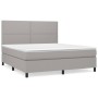 Cama box spring con colchón tela gris claro 160x200 cm de , Camas y somieres - Ref: Foro24-3141705, Precio: 568,29 €, Descuen...