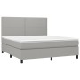 Cama box spring con colchón tela gris claro 160x200 cm de , Camas y somieres - Ref: Foro24-3141705, Precio: 568,29 €, Descuen...