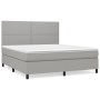 Cama box spring con colchón tela gris claro 180x200 cm de , Camas y somieres - Ref: Foro24-3141713, Precio: 598,14 €, Descuen...