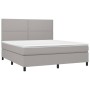 Box spring bed with light gray fabric mattress 180x200 cm by , Beds and slatted bases - Ref: Foro24-3141713, Price: 605,99 €,...