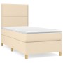 Box spring bed with cream fabric mattress 90x190 cm by , Beds and slatted bases - Ref: Foro24-3142222, Price: 352,00 €, Disco...